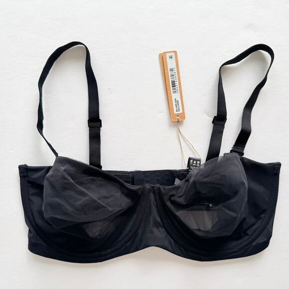 SKIMS 34DDD Ultra Fine Mesh Strapless Sheer Unlined Bra Black NEW #BR-UWR-2209 - Picture 2 of 5